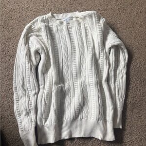 White Cable Knit Sweater